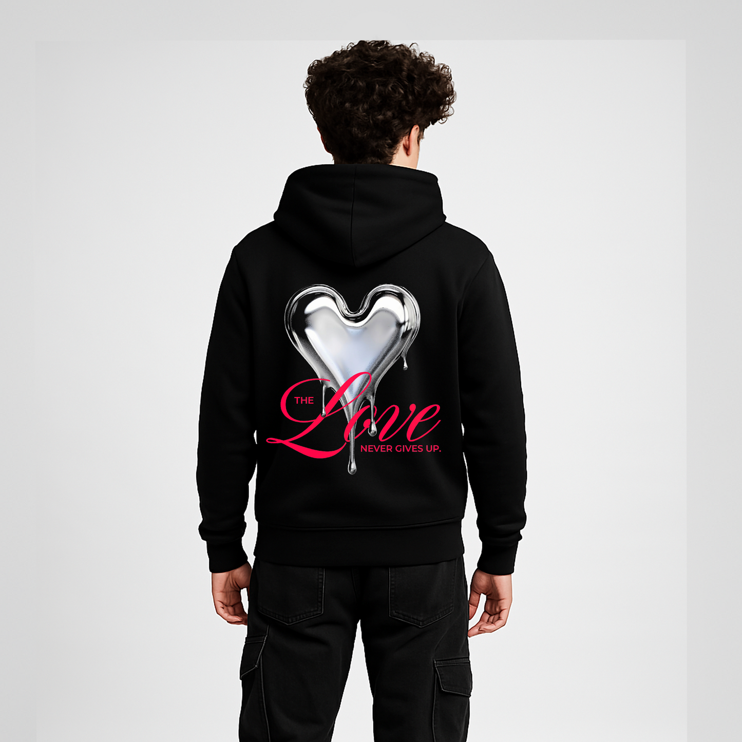 Hoddie Heart Negro - Silver Collection
